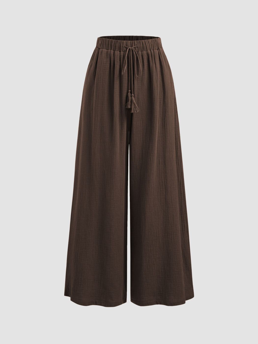Dame bred sommerbukser i afslappet boho-stil med elastisk talje og sidelommer Skovae