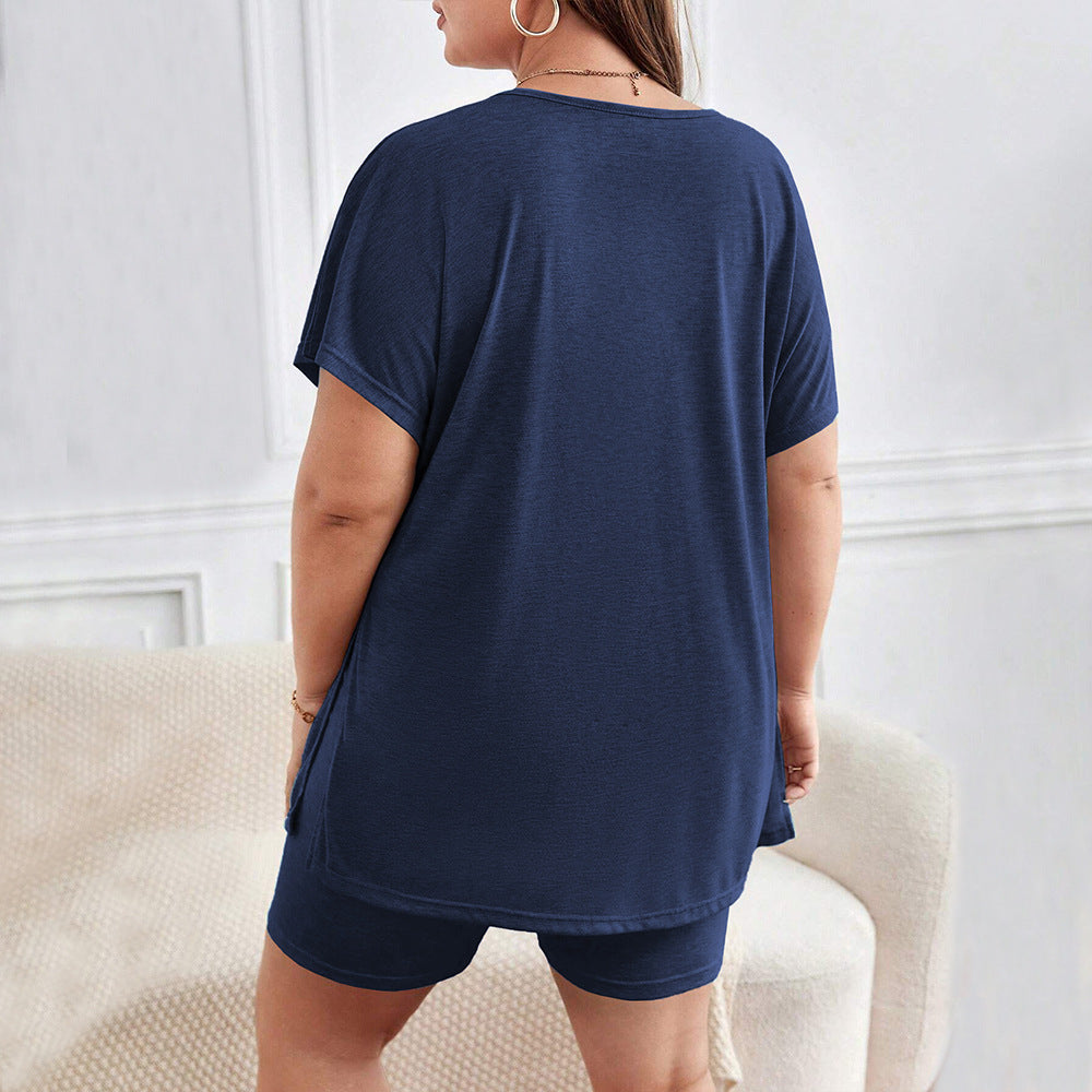 Dame behagelig Lounge-sæt med T-shirt og shorts Skovae