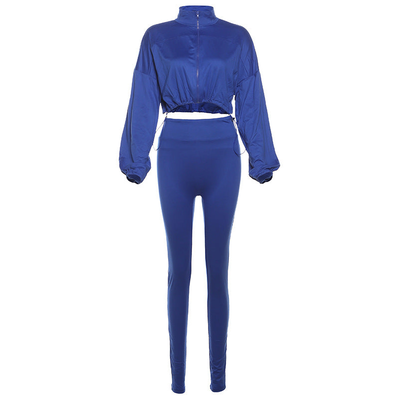 Dame Crop-top og højtaljede leggings sæt Stilla