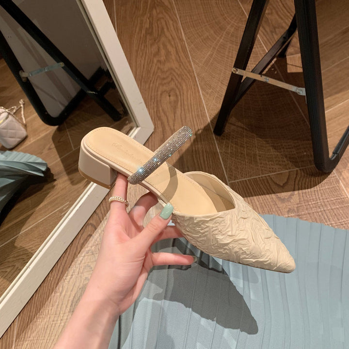 Dame Sling-Mules med elegant dekoration og behagelig hælhøjde Stilla
