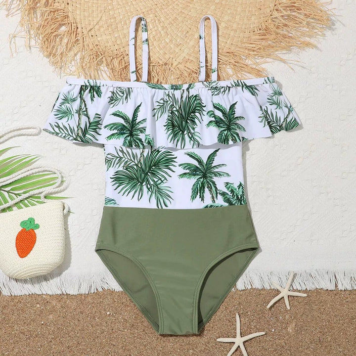 Kvinder Off-Shoulder Tropisk Print One-Piece Badedragt Stilla