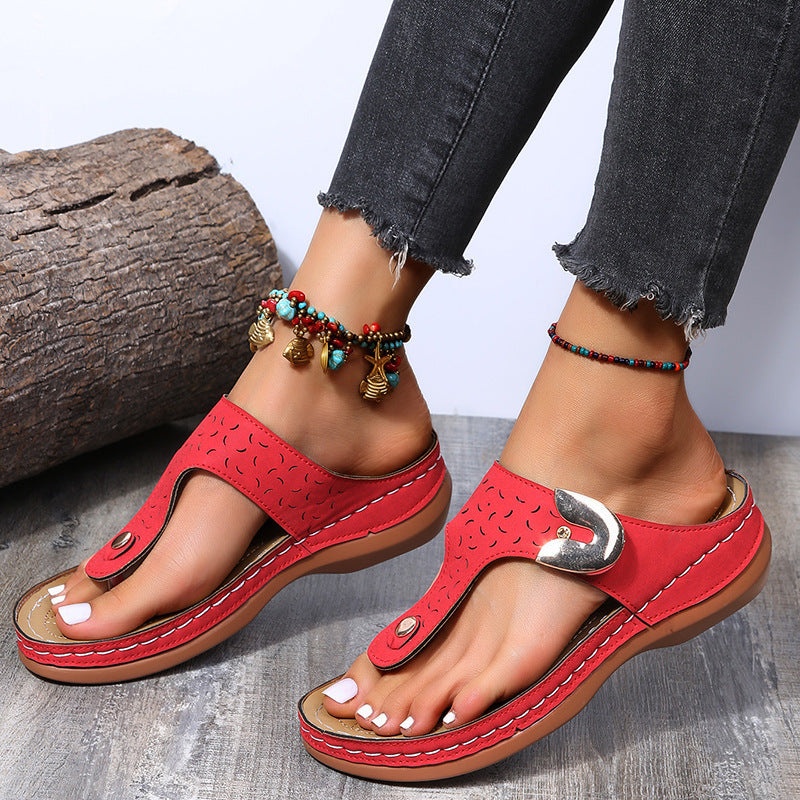 Dame Zehentrenner-sandaler med modetoverflade og ergonomisk sål Stilla