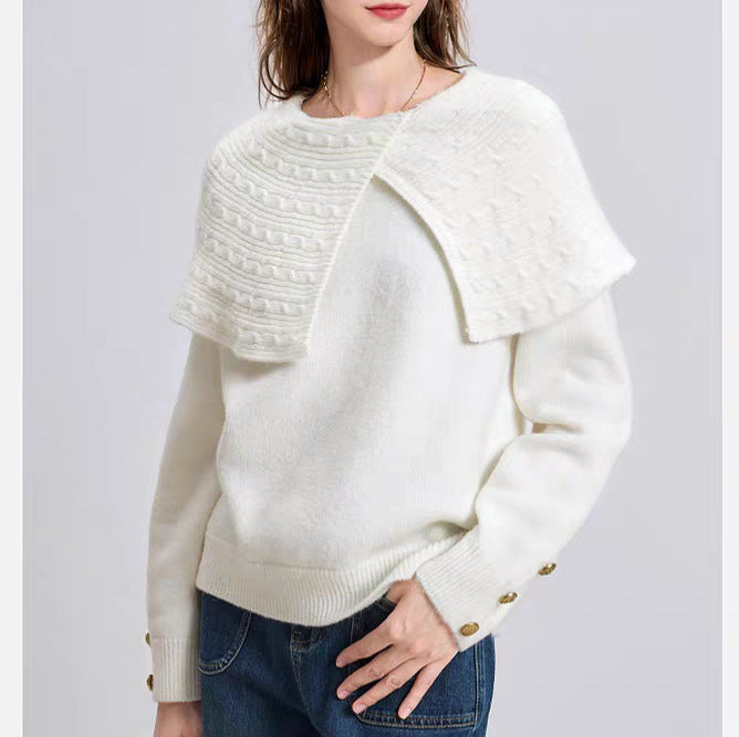 Kvinders sweater med unik krave og afslappet design Stilla