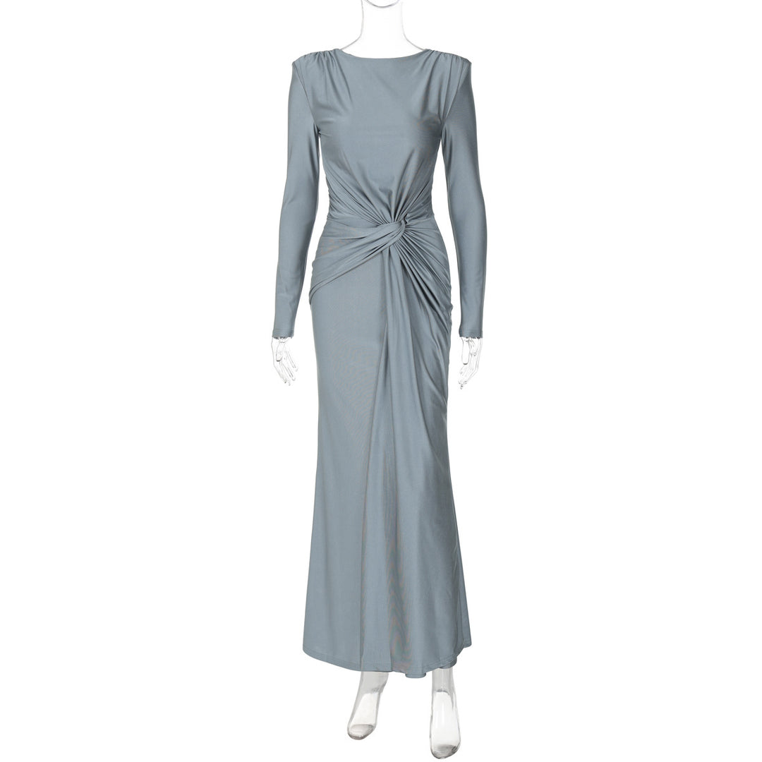 Dame Maxikjole med elegant omslagdesign og figursyet snit Stilla