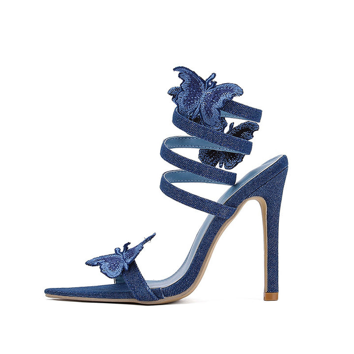 Dame High Heel Sandaler med blomstermotiv og justerbare remme Stilla