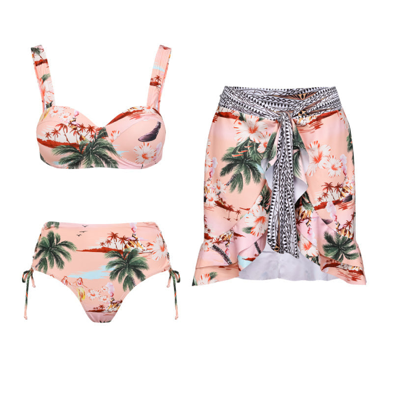 Dame Bikiniset med kvalitets blomsterprint og justerbare stropper Skovae