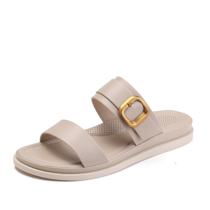 Dame komfortable sandaler med moderigtig rem og dekoreret spænde Stilla