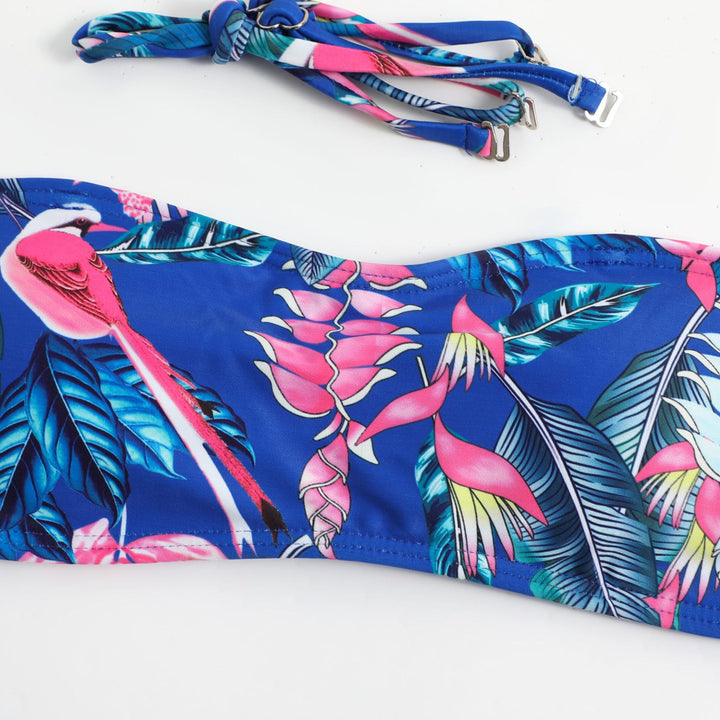 Dame Bandeau Blomstertryk Bikini Sæt Stilla
