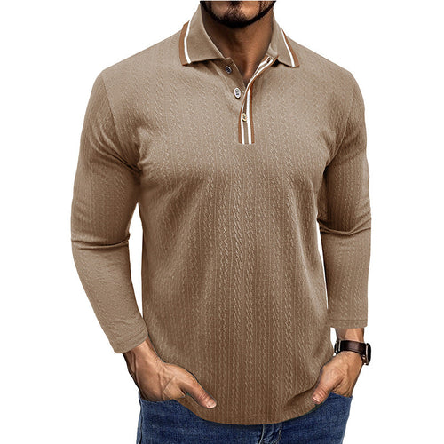 Stilla | Polo Shirt Tailored Fit Lange Ærmer Stribet Krave Strik Struktur