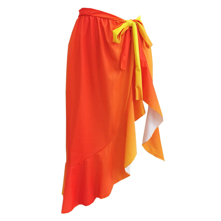Dame Strandkort med stilfuldt wrap-design og livlig farveovergang Stilla