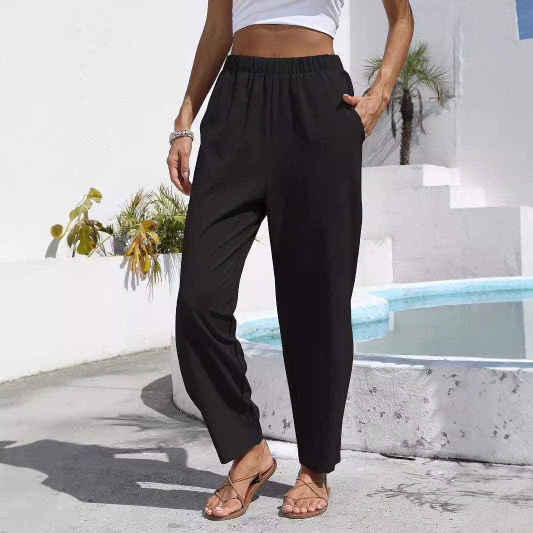 Damens brede sommershorts med elastisk linning Stilla
