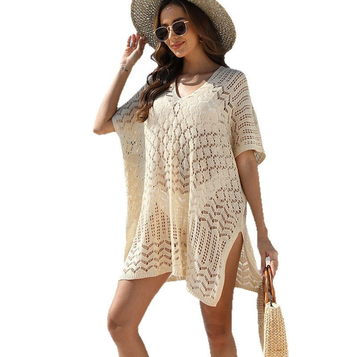 Dame strandkaftan i let strik Skovae