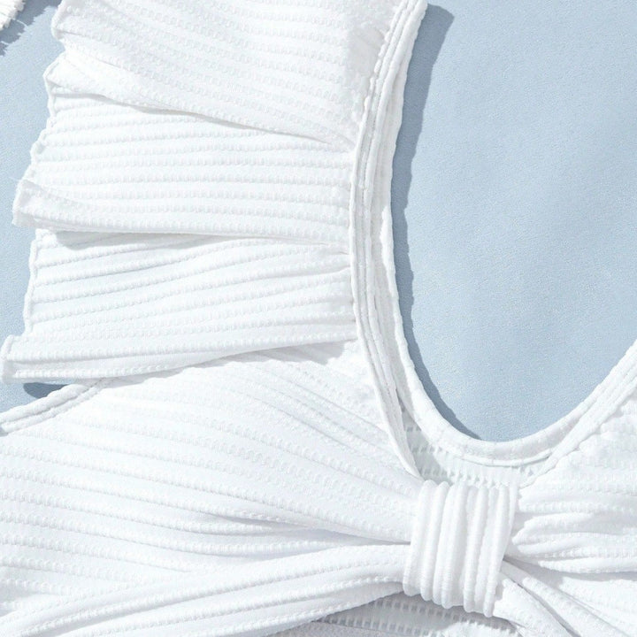 Dame Højskåret Bikini med Ruffle Detaljer Skovae