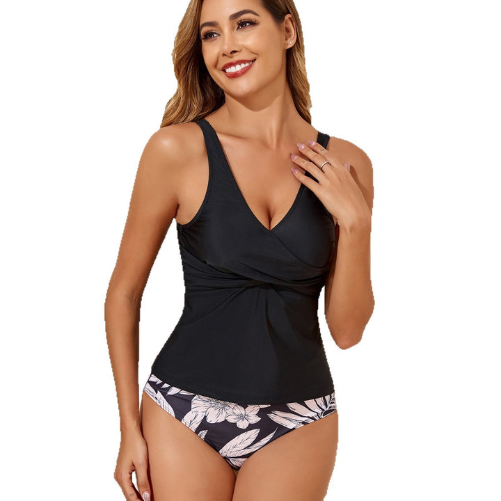 Dame moderigtig tankini med blomstret underdel Skovae