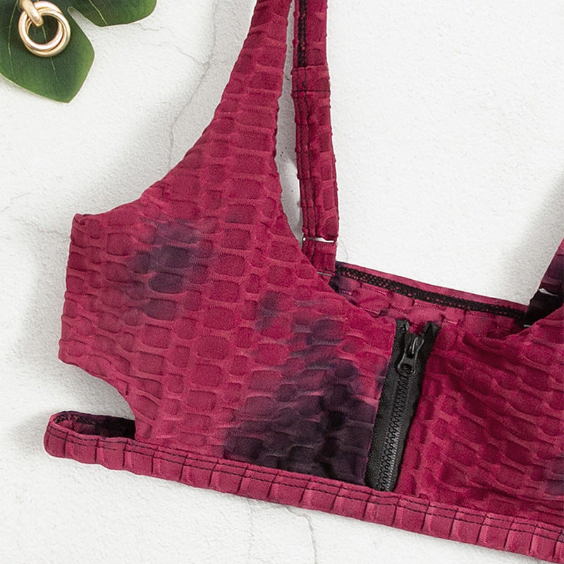 Dame Bikiniset med lynlås og struktureret design Skovae