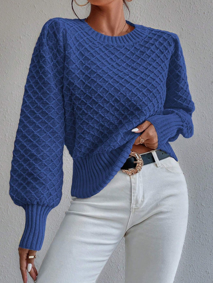 Stilla | Pullover Sweatshirt Uldblanding Relaxed Fit Steppemønster Rund halsudskæring