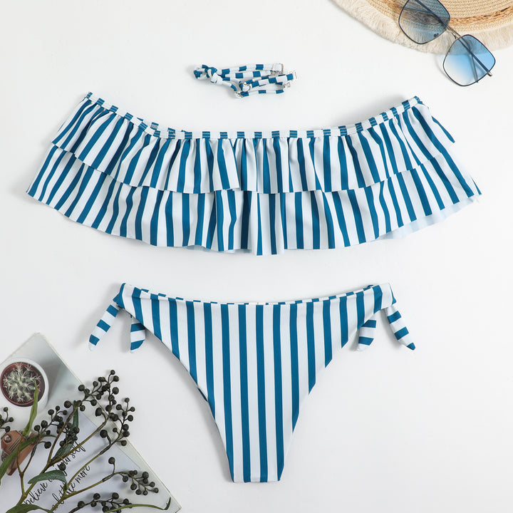 Dame Rysheudskæring stribede Bikini sæt Stilla