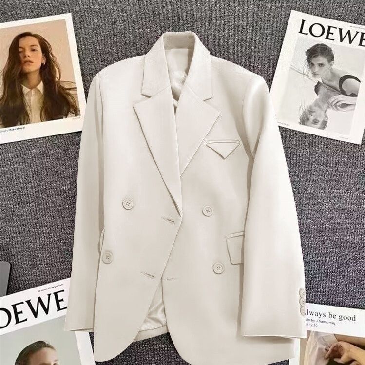 Dame elegant, tætsiddende dobbeltradet blazer med kreativ skæring Stilla