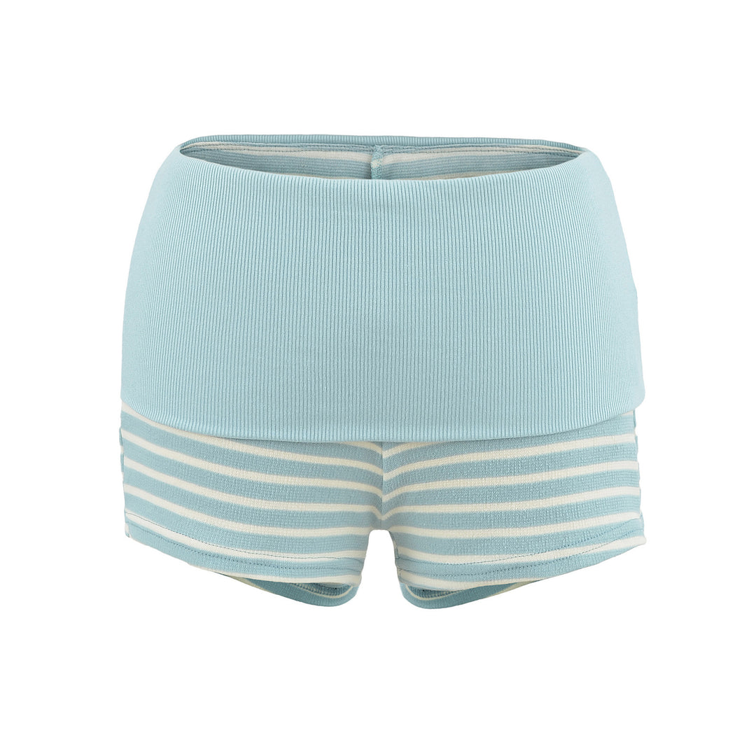 Dame Sportlige Shorts med høj talje og stribet design Stilla