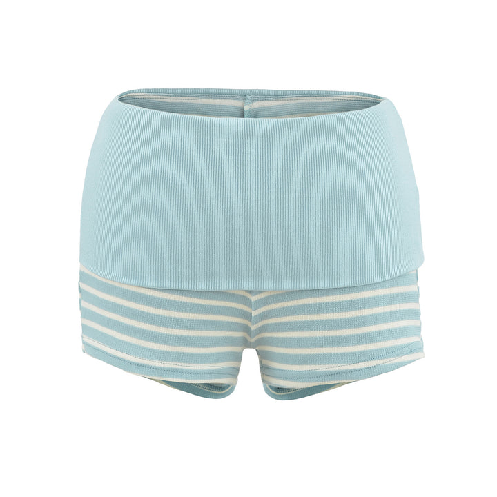 Dame Sportlige Shorts med høj talje og stribet design Stilla
