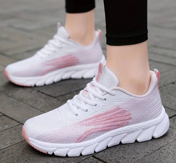 Dame nan åndbar let strik sneakers med viskoelastisk komfort sål Skovae