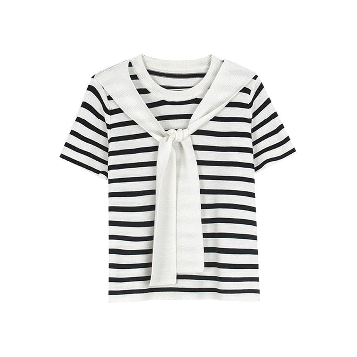 Damer stribet Casual-T-shirt med afslappet snit og fin bomuldsqualitet Stilla