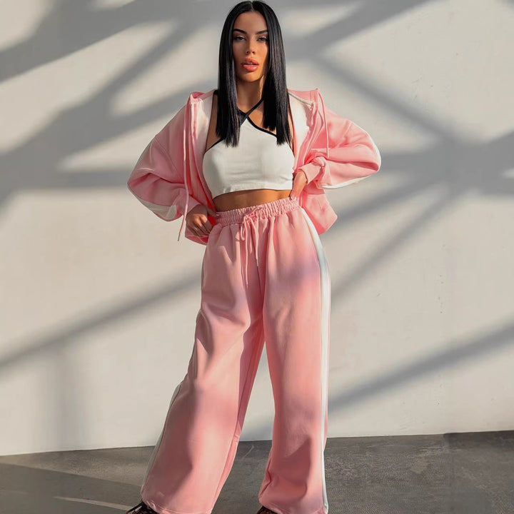 Kvinders sporty fritids sæt med moderne hoodie og komfortable joggers Skovae