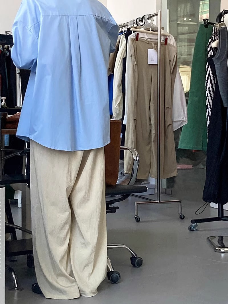 Dame løs bomuldsbluse med oversized pasform og elegante detaljer Stilla