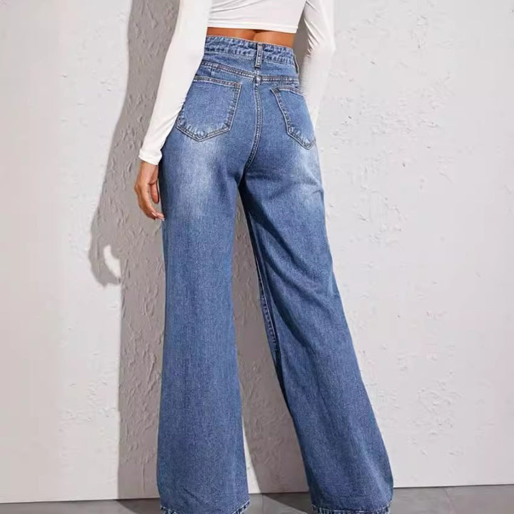 Damer vidt skårne høj talje jeans i casual look Skovae