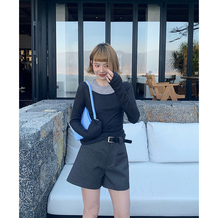 Dame Bermuda-shorts med sidelommer og smart snit Stilla