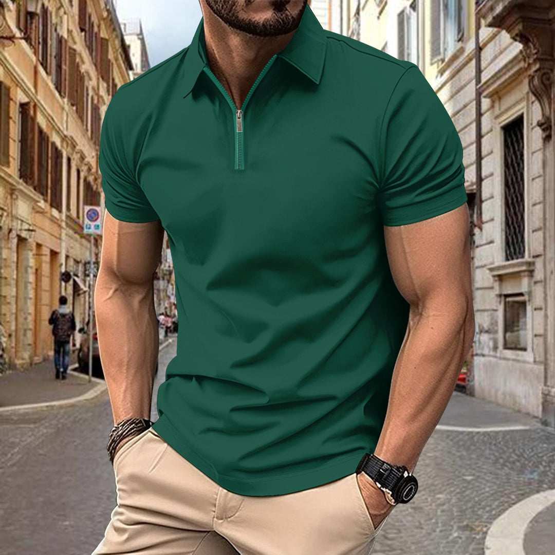Herrer polo shirt med moderigtigt lynlås og åndbare egenskaber Stilla