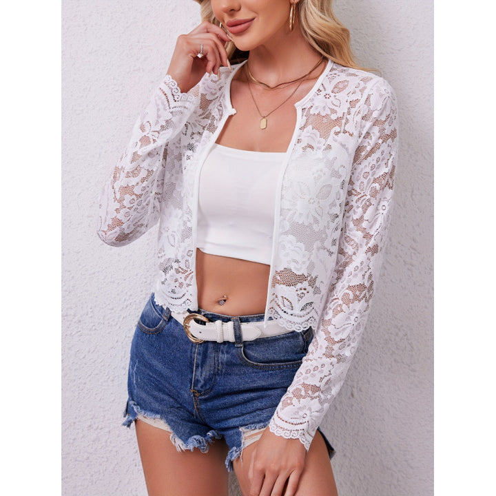 Dame spidsjakke med florale mønstre og lange ærmer Skovae