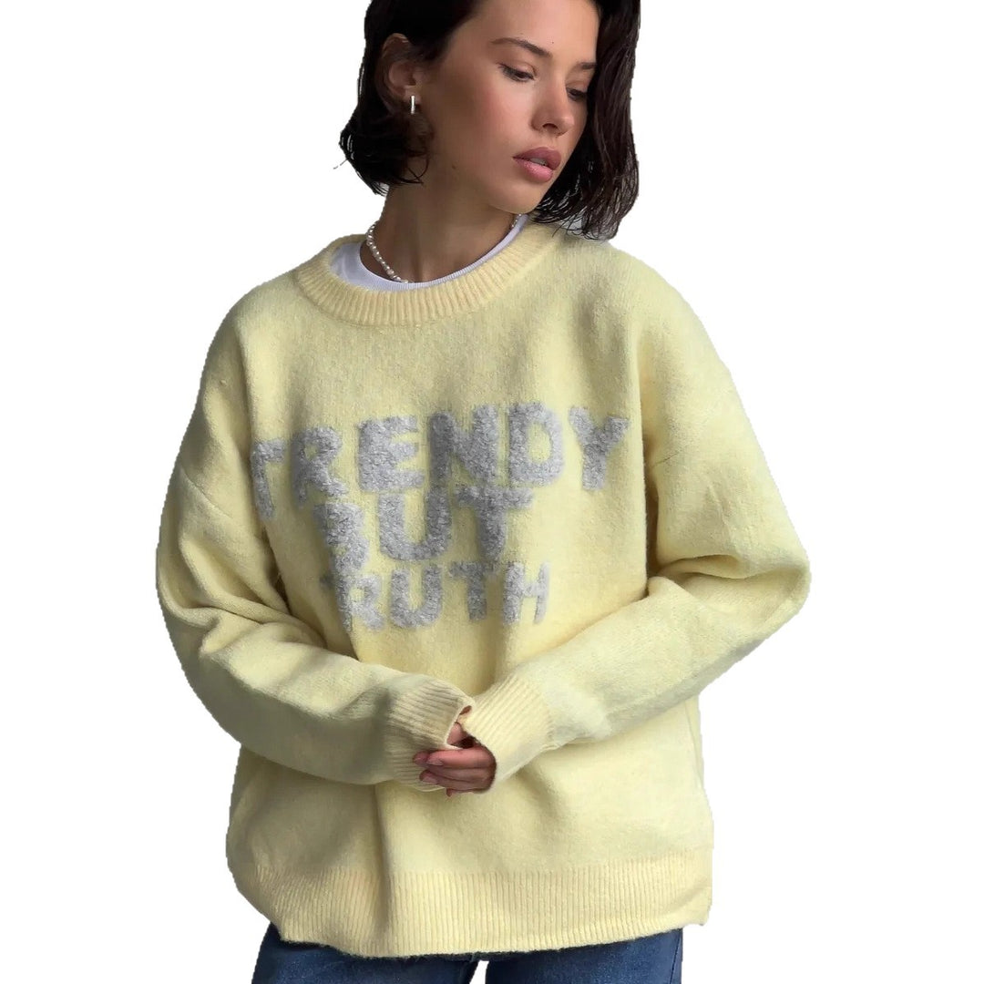 Kvindernes moderne sweater med iøjnefaldende bogstaver Stilla