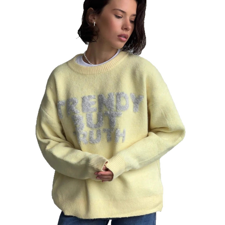 Kvindernes moderne sweater med iøjnefaldende bogstaver Stilla