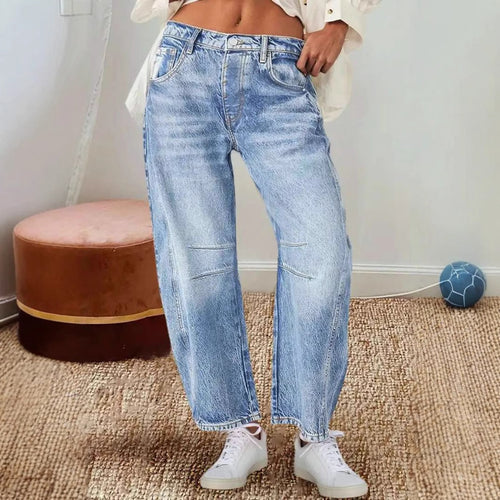 Dame brede jeans i afslappet vintage stil med kvalitetsdetaljer Stilla