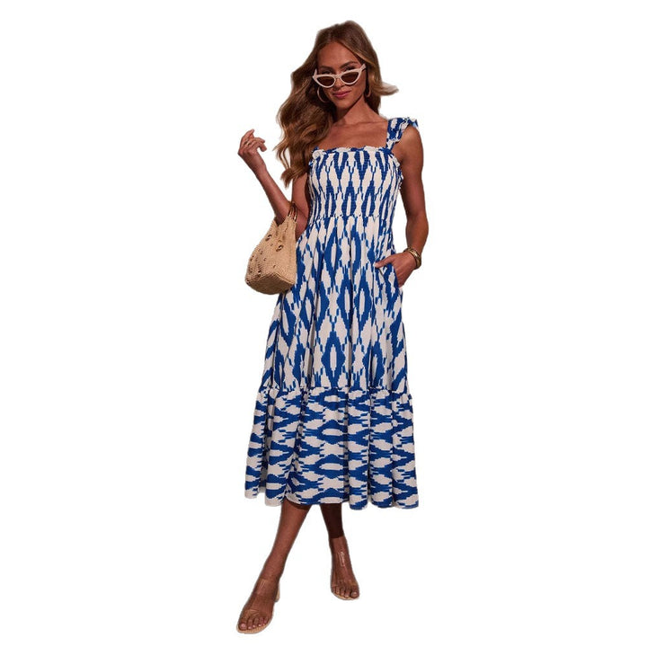 Dame maxi kjoler med off-shoulder design og elegant flæse kant