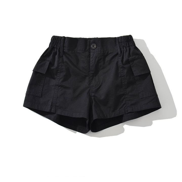 Dame fritids-shorts med praktiske cargo-lommer og elastisk liv Stilla