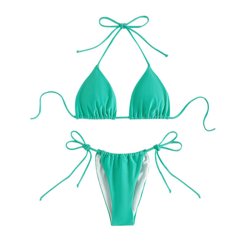 Dame Triangel-Bikini-Sæt med justerbare bånd og feminine accenter Skovae