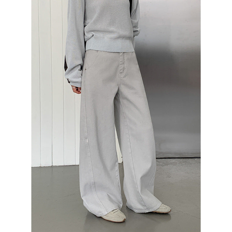 Dame bredskårne cargo-jeans med sidelommer Stilla