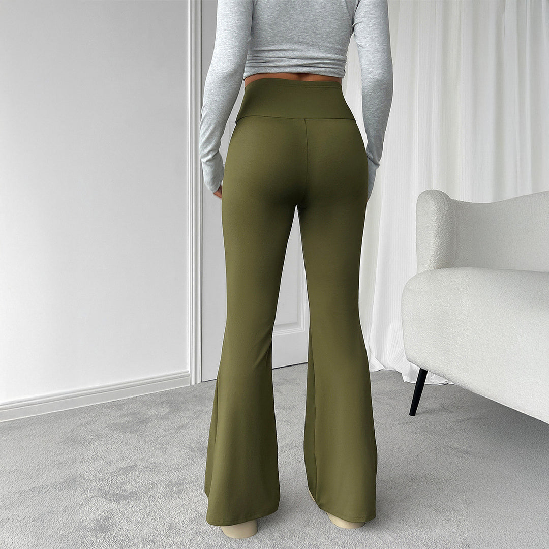 Dame flydende Bootcut-bukser med høj talje og høj bærekomfort Stilla