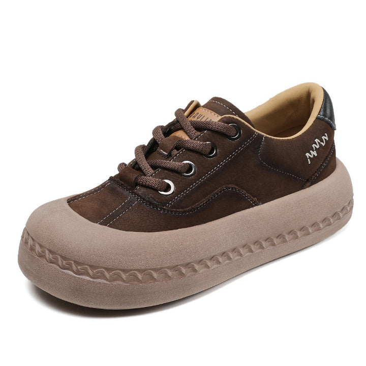 Femme Stilfulde Fritids Snørebåndssko med Tykk Platformssål Stilla