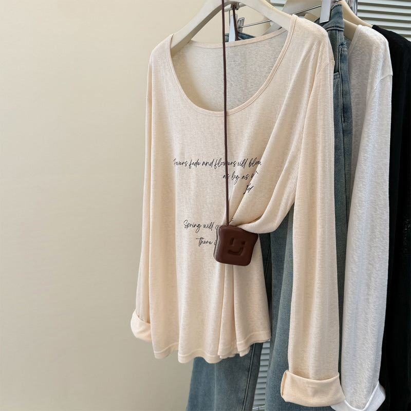 Femme Relaxed Fit Langærmet T-shirt med inspirerende citat Stilla