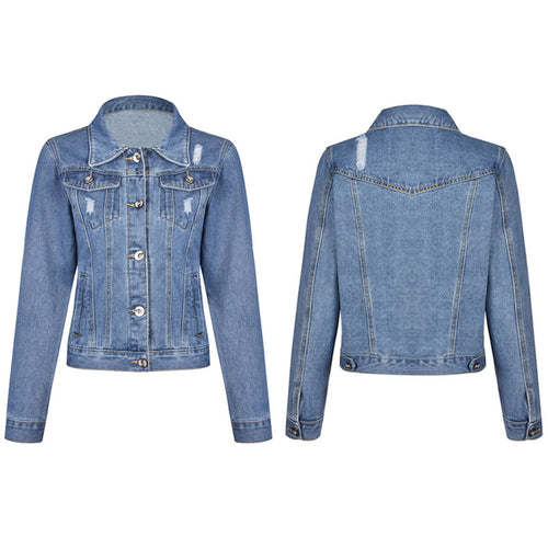Dame Denim-jakke i afslappet vintage-stil med klassiske detaljer Stilla