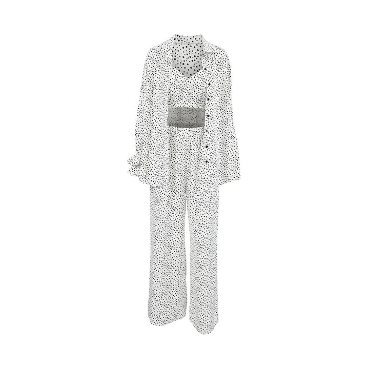 Dame Loungewear Sæt med Oversized Skjorte og Bredt Bukse-design Stilla