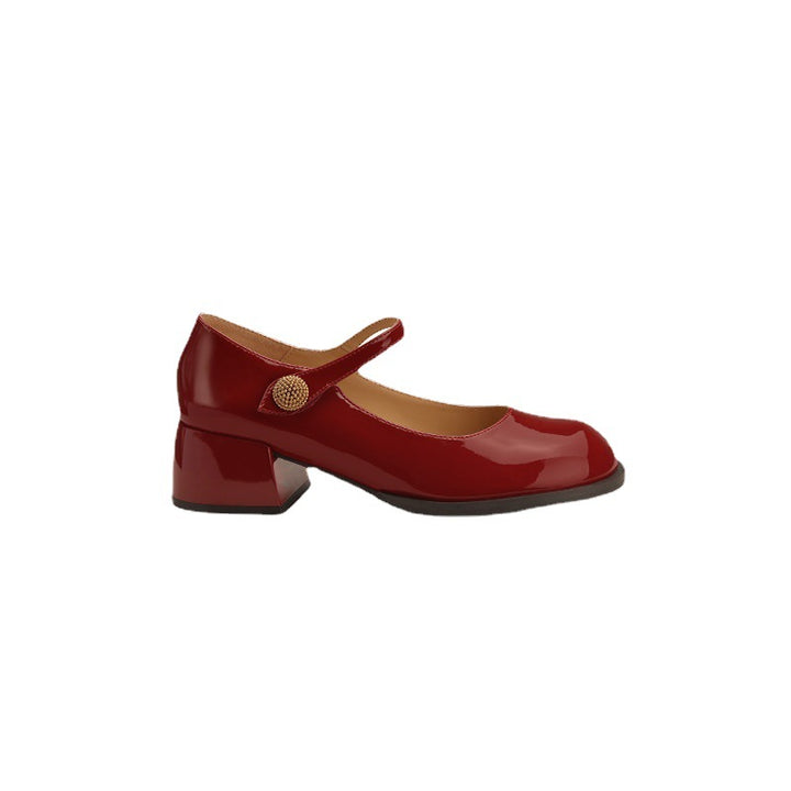 Dame Mary Jane pumps med justerbar rem og elegant metalakcent Stilla