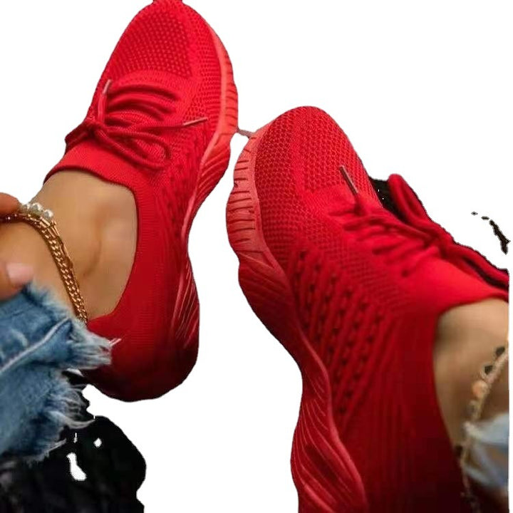 Dame åndbare løbssneakers med fleksibelt strik-overdel Stilla