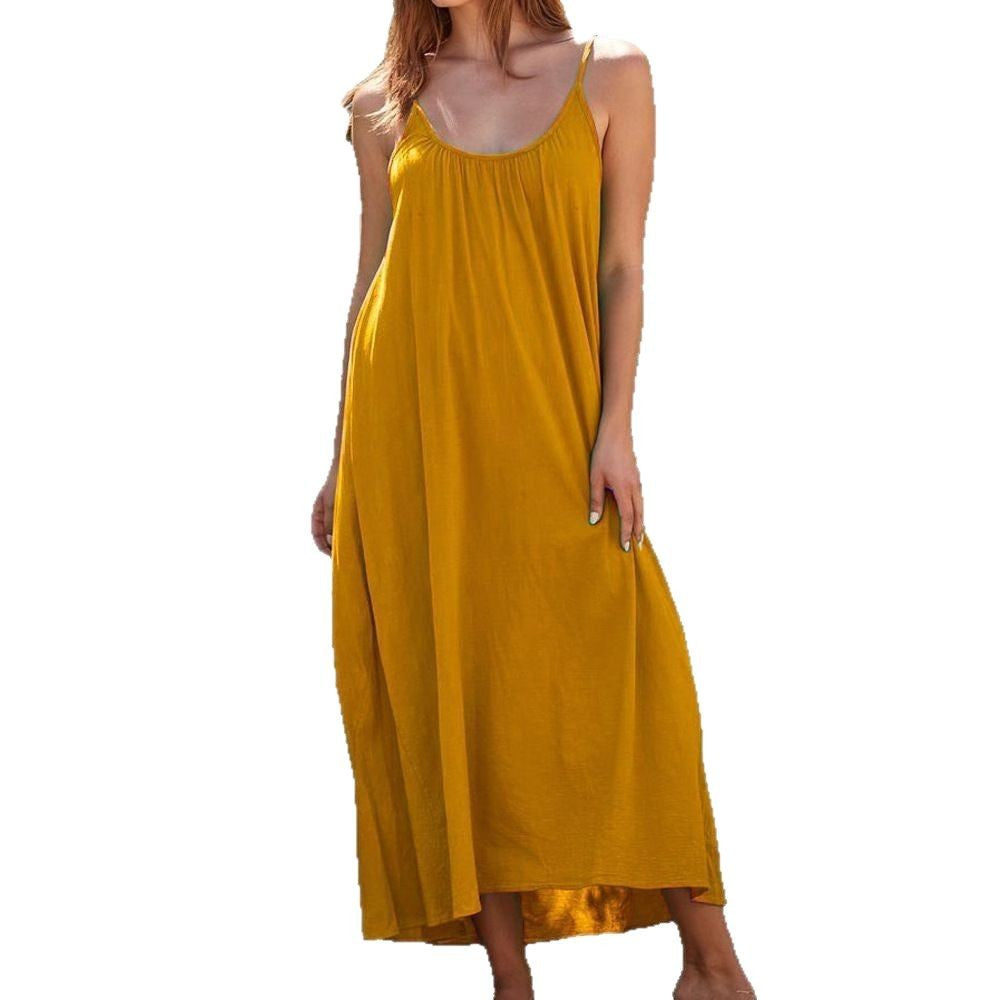 Dame Maxi-kjole med strapless pasform og luftig silhuet Skovae