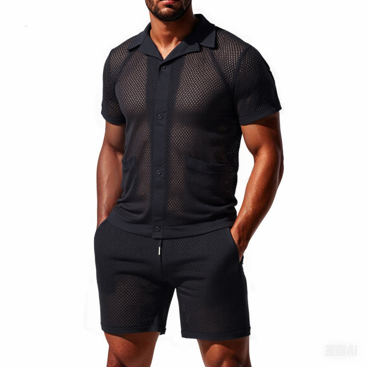 Herre let mesh-sommerjakkesæt med praktiske lommer og åndbart design Stilla