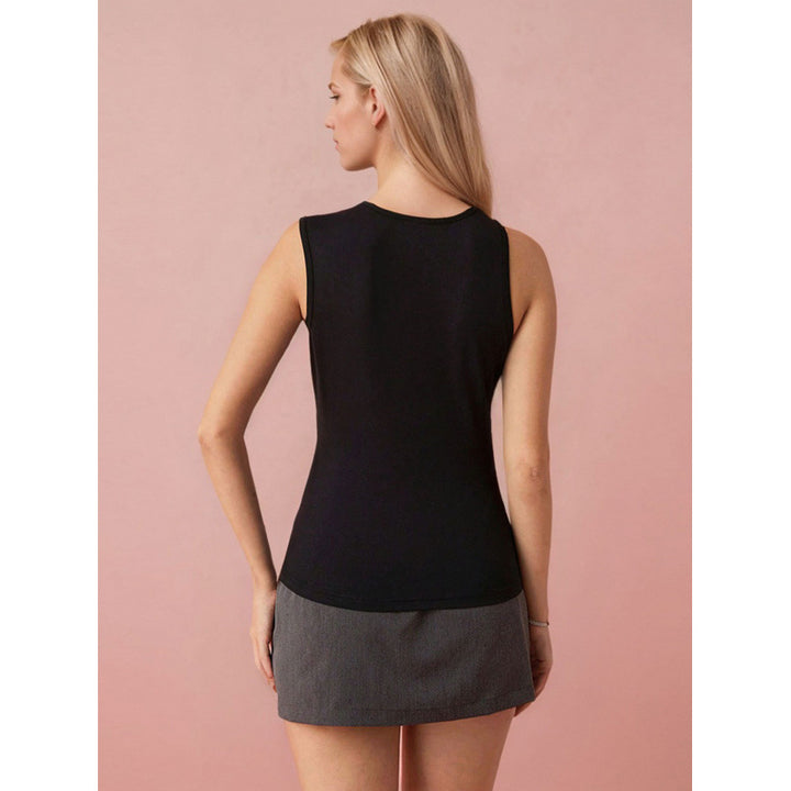 Damen Sportliches Tank-Top mit gefaltetem Ausschnitt und asymmetrischem Schnitt Skovae