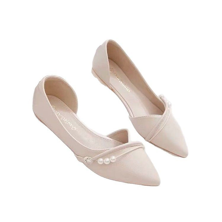 Dame ballerinas med moderne perle-akcent og elegant snit Stilla